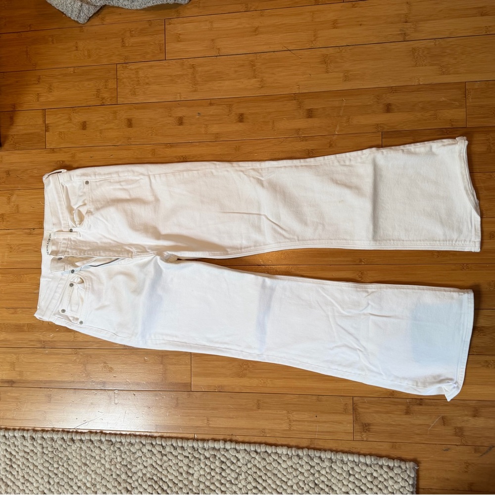Denim Forum Ivory Wide-Leg Pants